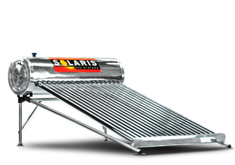 CALENTADOR SOLAR ACERO INOX. 18 TUBOS 152LTS (5-6 PERSONAS) SOLARIS