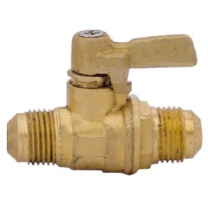 VALVULA DE PASO DE LATON COBRE FLARE A FLARE 3/8X3/8
