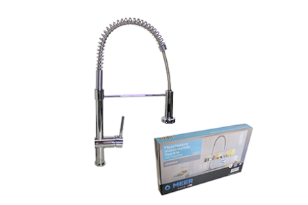 MEZCLADORA MONOMANDO P/FREGADERO CUERPO LATON/ MAN. ZINC