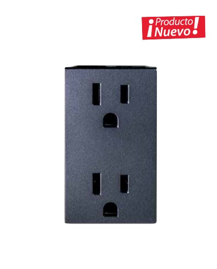 RECEPTACULO POLARIZADO DUPLEX CON TIERRA 3 MODULOS