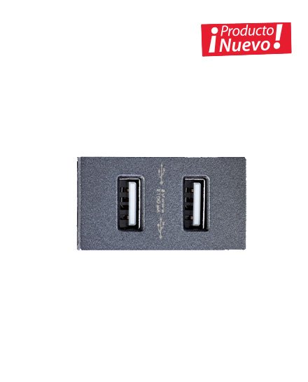 CONECTOR DOBLE PARA USB 1 MODULO 2100MA 5V