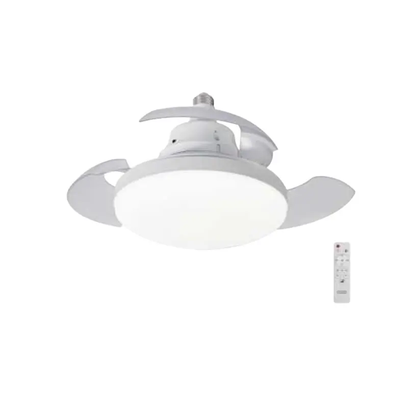 LAMPARA VENTILADOR DE TECHO CON CONTROL ASPAS RECTRACTIL 16.5" GRIRO 360* LV53W22