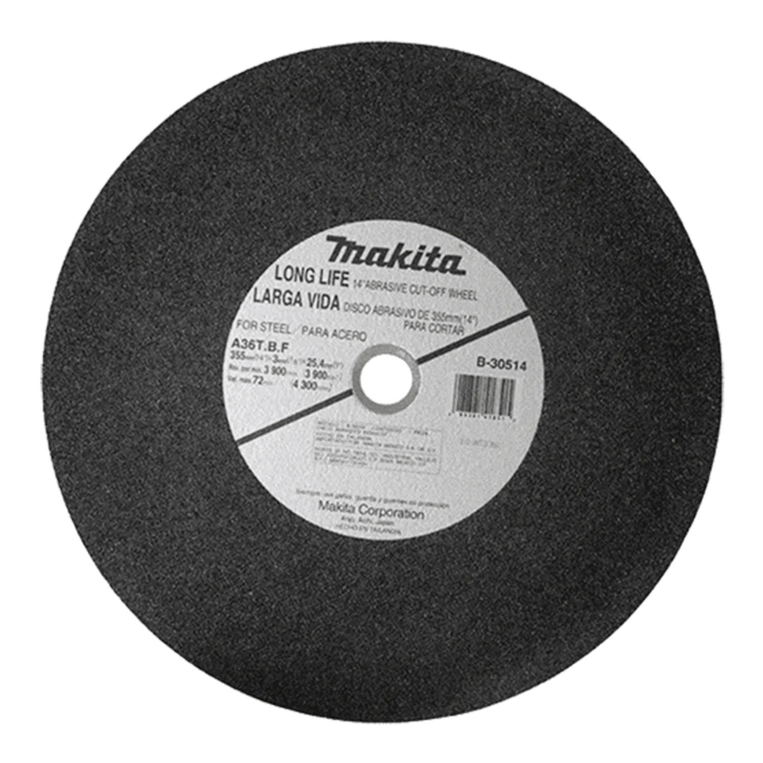 DISCO DE CORTE DE METAL MAKITA 14" GRIS Modelo: B-30514