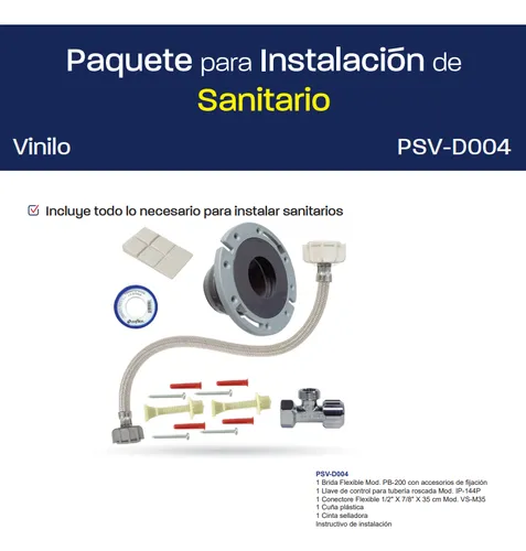 Paquete Instalación Para Sanitario Coflex