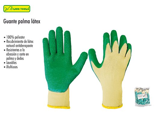 GUANTE PALMA DE LATEX MEDIANO