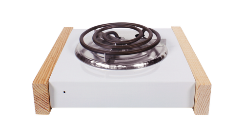 PARRILLA ELECTRICA HOJA DE LATA CON UNA RESISTENCIA LATERALES DE MADERA Y TERMOSTATO ECONOMICA