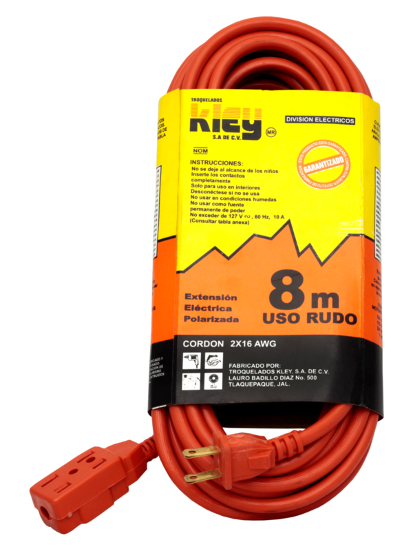 Extensión USO RUDO triple naranja 2 mts. 127V 10A