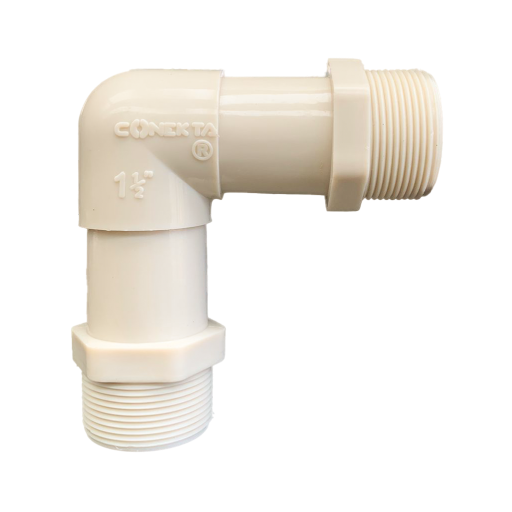 CODO MACHO INSERCION PLASTICO DE 1 1/2"
