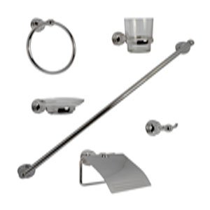 JUEGO DE ACCESORIOS PARA BAÑO ACABADO CROMO RUGO