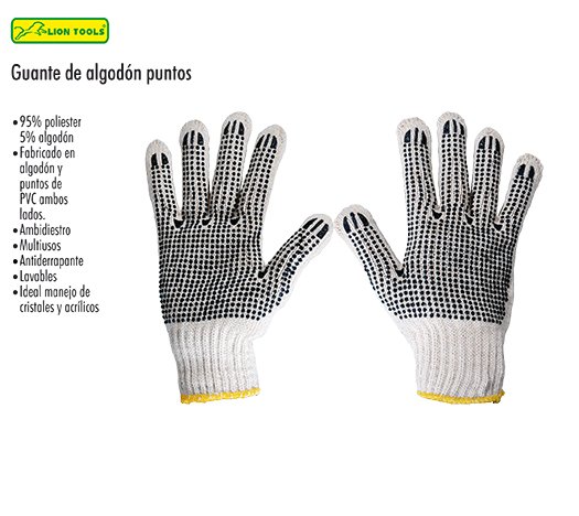 GUANTE DE ALGODÓN C/PUNTOS UNITALLA