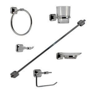 JUEGO DE ACCESORIOS PARA BAÑO ACABADO CROMO RUGO