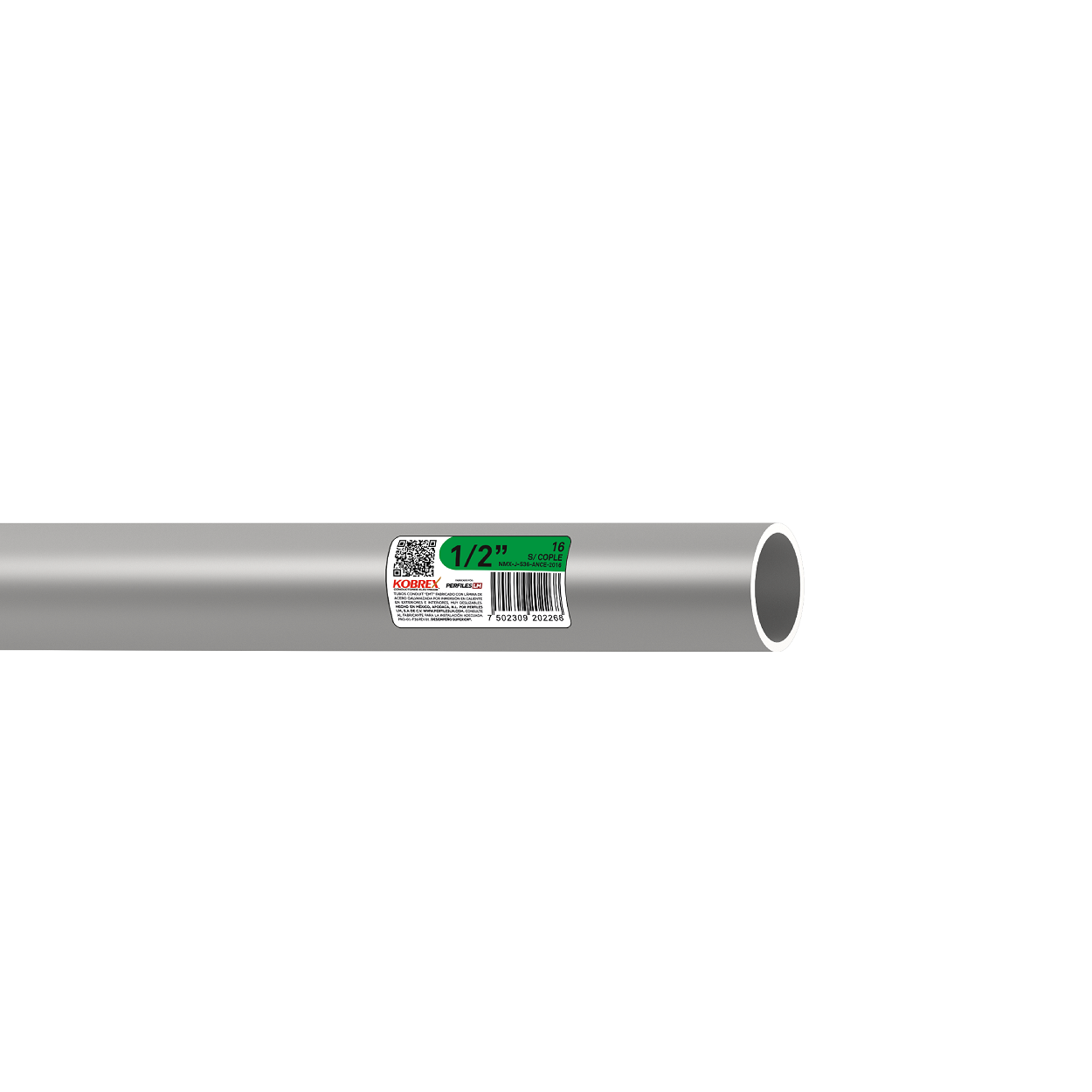 TUBO DE 3/4" X 3 MTS CONDUIT PARED DELGADA GALV. SIN ROSCA ETI VERDE