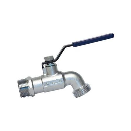 LLAVE LARGA COFLEX 3/4 MNPT X 3/4 NH LATON CROMADO PARA JARDIN