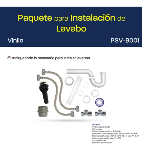 Paquete Para Instalación de Lavabo Coflex