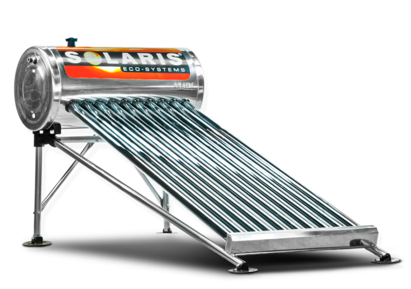 CALENTADOR SOLAR ACERO INOX. 10 TUBOS 100LTS (3 PERSONAS) SOLARIS