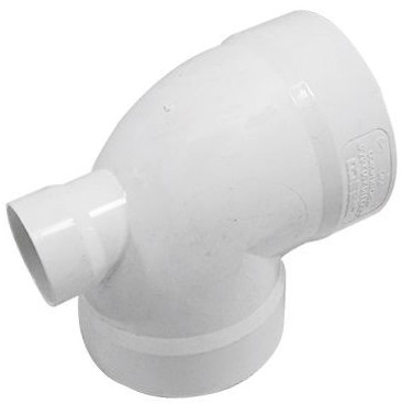 CODO PVC 4"X4"X90° SALIDA TRASERA A 2"
