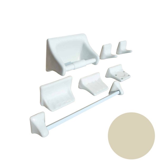 JUEGO DE ACCESORIOS DE CERAMICA BEIGE