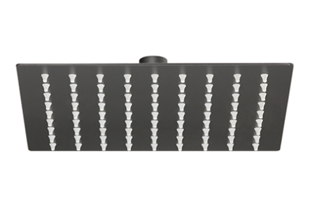 REGADERA CUADRADA 10" ACERO INOXIDABLE DELUX NEGRO MATE