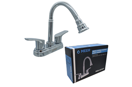 MEZCLADORA FLEXIBLE P/LAVABO CUERPO ZINC/MAN. PLASTICOS