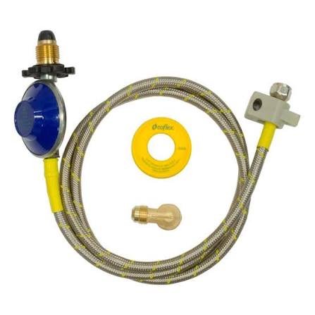 PAQUETE INSTALACIÓN COFLEX PG3-A150 REG COMPLETO Y CON FLEXIBLE 3/8 FLX150CM ACERO PARA CILINDROS GAS LP DE 45KG