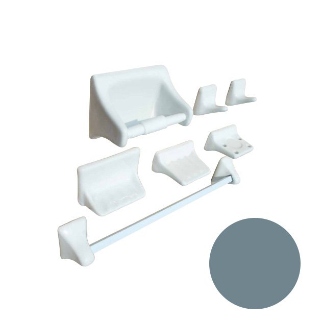 JUEGO DE ACCESORIOS DE CERAMICA AZUL HOLANDA