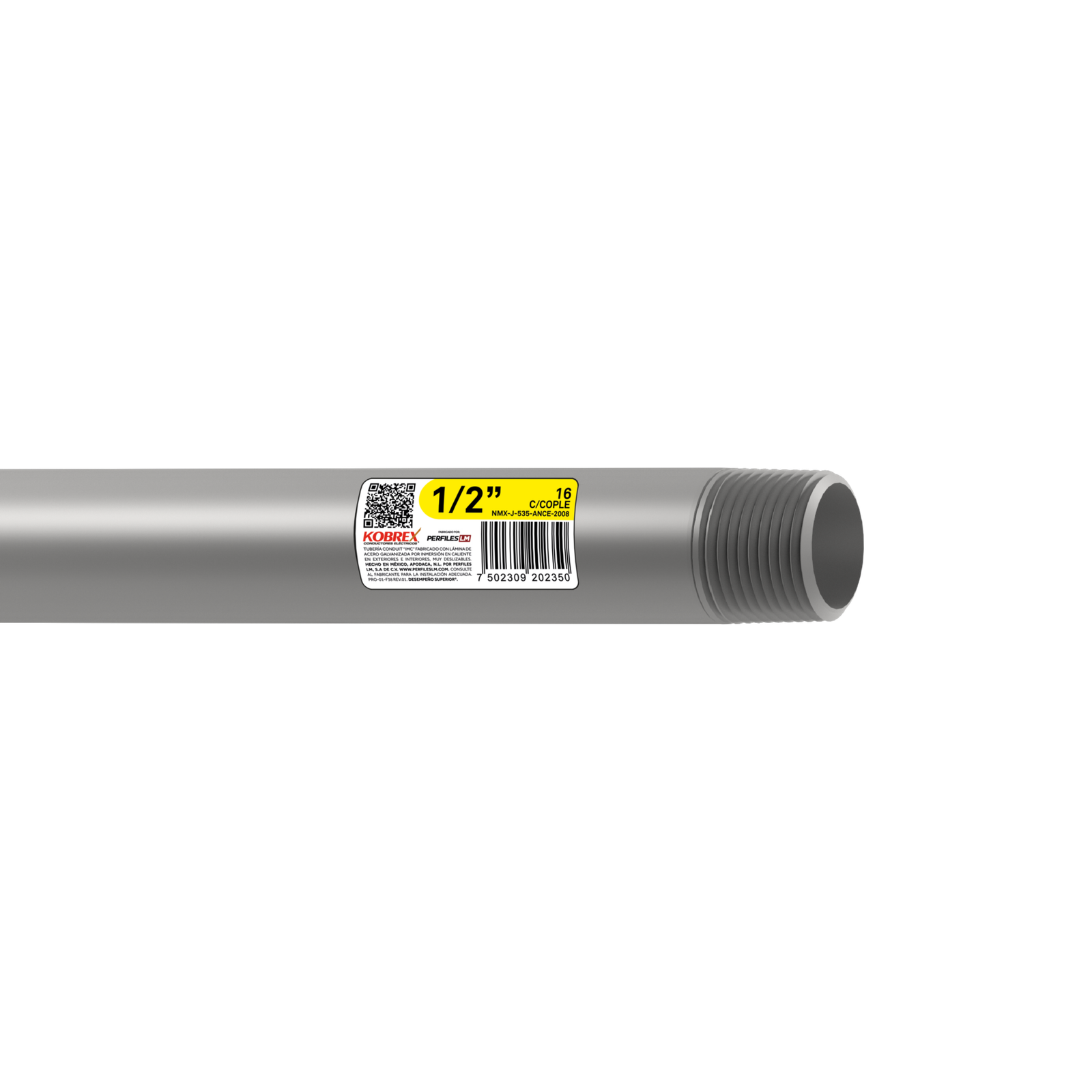 TUBO DE 1 1/4" X 3 MTS CONDUIT GALV. ROSCA ETIQUETA AMARILLA