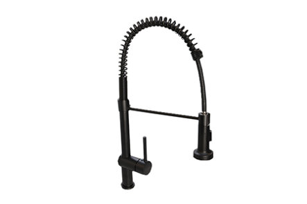 MEZCLADORA MONOMANDO P/FREGADERO FLEXIBLE NEGRO MATE