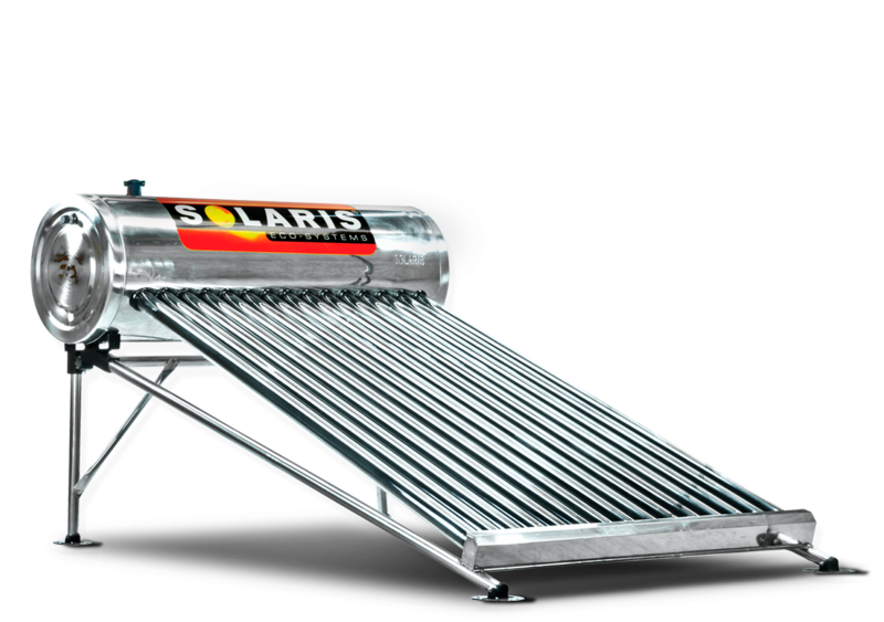 CALENTADOR SOLAR ACERO INOX. 15 TUBOS 128LTS (4-5 PERSONAS) SOLARIS