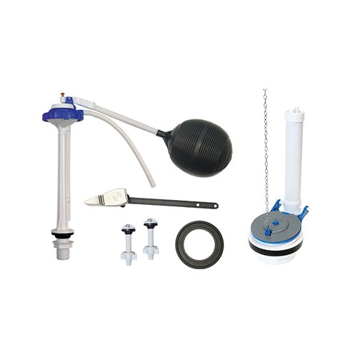 JUEGO DE HERRAJES COFLEX PS-A006 PARA SANITARIOS DE 2 PIEZAS DESCARGA DE 3 TRADICIONAL Y MANIVELA FRO